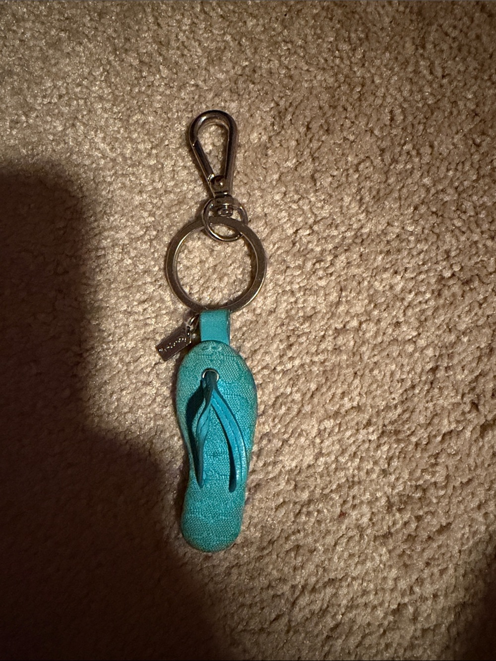 Coach Teal Flip-Flop Charm Keyring